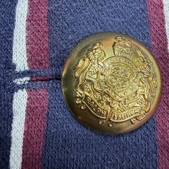 Lauren Ralph Lauren Women XL Stripe Blazer Jacket Gold Button Red White Blue EUC - Picture 6 of 12